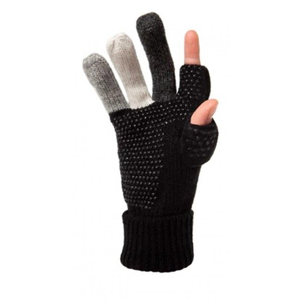 John Dylan Multi Color Fingers Wool Knit Texting Gloves Black JO1147994